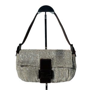 Fendi Baguette Shoulder bag with Beige Beads